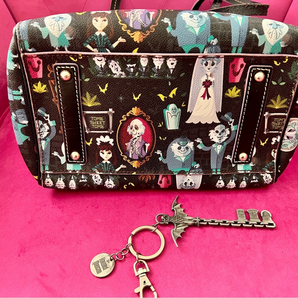 Dooney & Bourke - Disney Haunted Mansion Handbag & Keychain Rare Black Retired - Picture 7 of 16